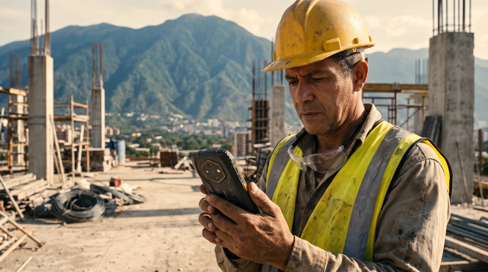 Teléfono para construcción y obra: el celular que aguanta cemento, polvo y caídas