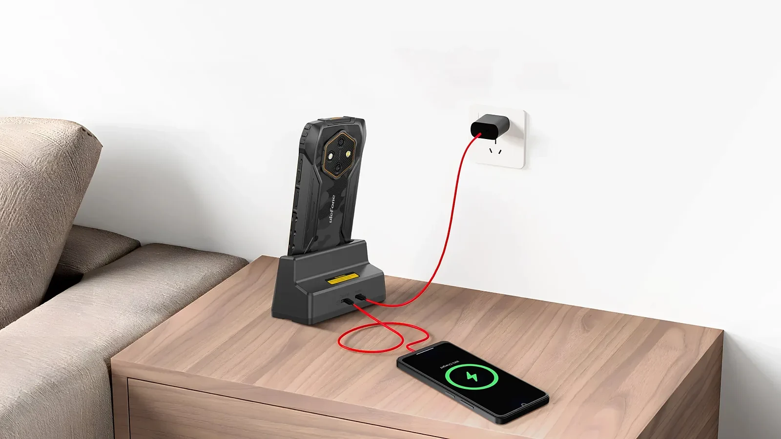 Ulefone Base de carga de escritorio para RugKing 4 Pro en uso en Venezuela
